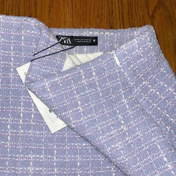 Zara Tweed Gingham Mini Skirt - Picture 10 of 11